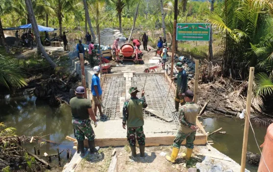 Wujud Nyata Kemanunggalan TNI-Rakyat dalam Pembangunan Jembatan Garuda ...