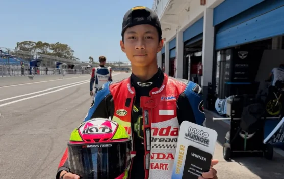 Kiandra Ramadhipa Juara di Estoril, Perkuat Posisi di Moto3 Junior 2026