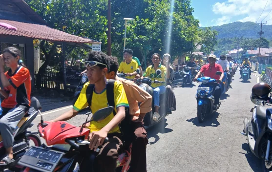 Brasil Pesta Gol, Ratusan Suporter di Tidore Konvoi Rayakan Kemenangan