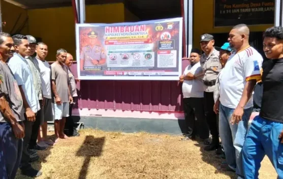 Polsek Sulabesi Barat di Kepulauan Sula Pasang Baliho Karhutla