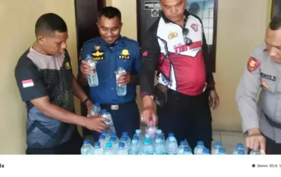 Personel Pospol KP3 Kembali Amankan Miras Ilegal di Pelabuhan Sanana
