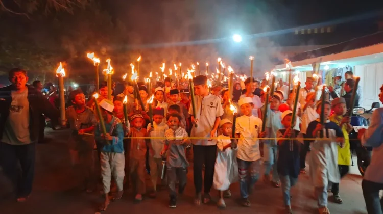 Pawai Obor BKPRMI Baolan Sambut Ramadhan Penuh Kebersamaan