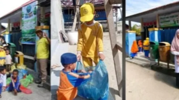 PAUD Al-Wahdah  Peringati Hari Bumi dengan Peduli Sampah