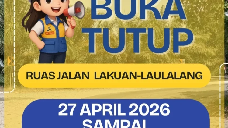 Buka Tutup Jalan Lakuan Laulalang Pengendara dihimbau Waspada