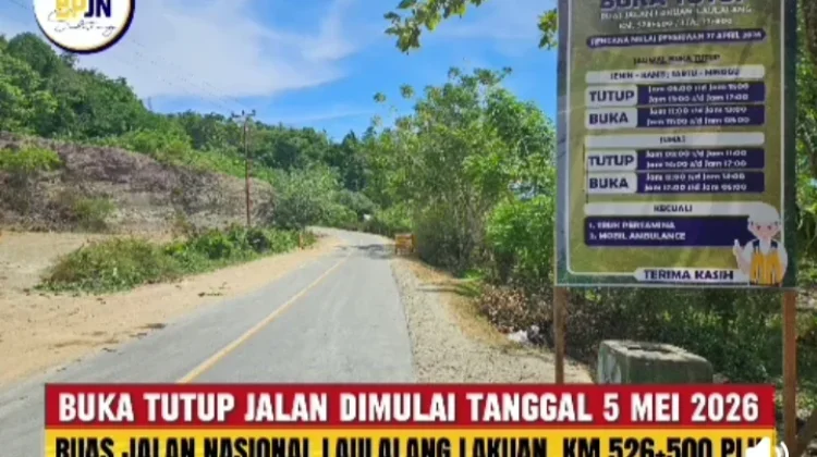 Perbaikan Jalan Trans Sulawesi Tolitoli Terapkan Buka Tutup