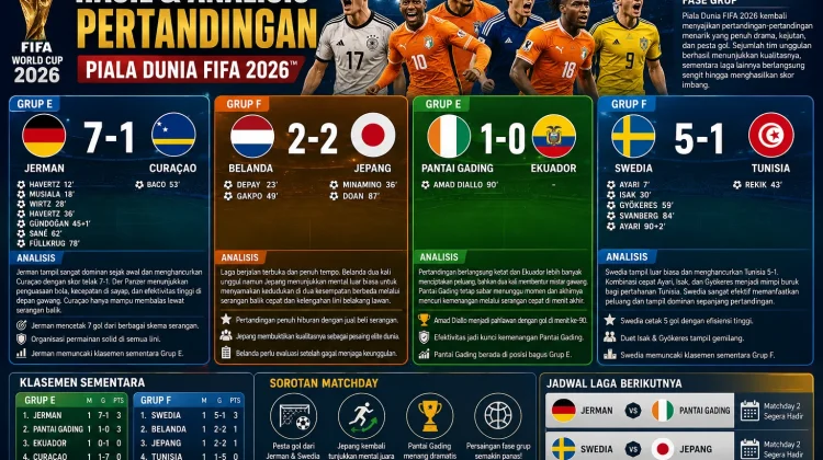 Jerman Menggila, Swedia Pesta Gol di Piala Dunia 2026
