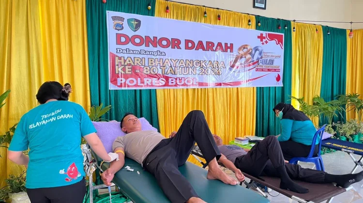 Polres Buol Gelar Donor Darah Sambut HUT Bhayangkara ke 80