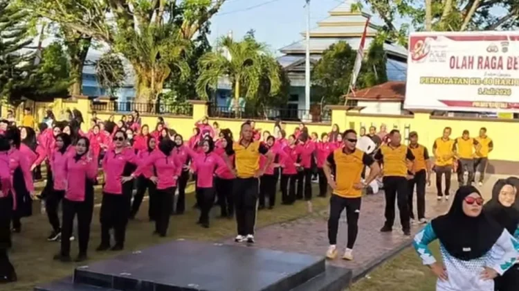 Bhayangkari Tolitoli Gelar Senam Sambut HUT Bhayangkara ke-80
