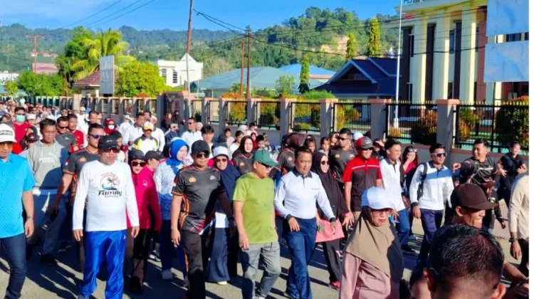 Jalan Santai HUT Bhayangkara ke-80 Polres Buol Disambut Antusias