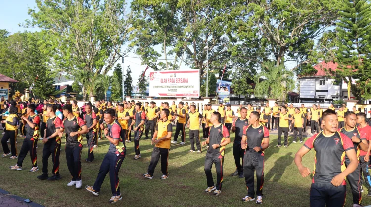 Polres Tolitoli Gelar Olahraga Bersama Sambut HUT Bhayangkara ke-80