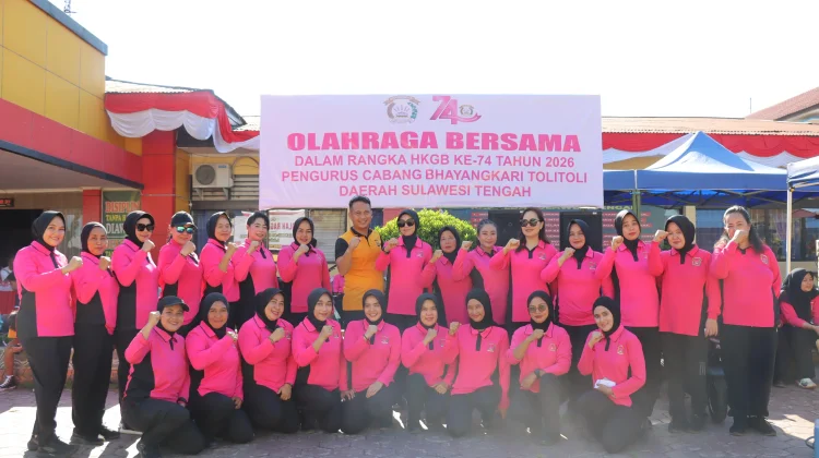 Bhayangkari Tolitoli Semarakkan HKGB ke-74 dengan Olahraga Bersama