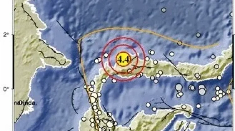Gempa Magnitudo 4,4 Guncang Timur Laut Tolitoli Pagi Ini
