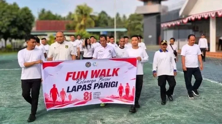 Lapas Parigi Semarakkan HUT ke-81 RI dengan Jalan Santai