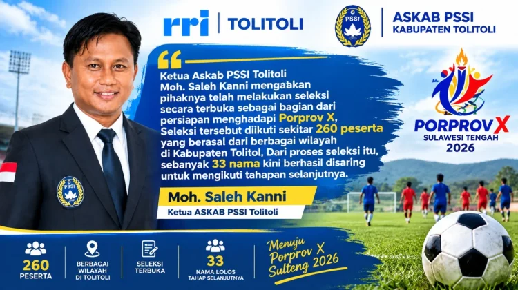 Seleksi 260 Pemain, PSSI Tolitoli Kerucutkan Jadi 33 Atlet