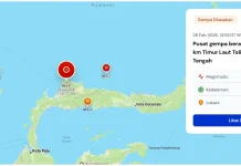 Gempa Magnitudo 5,6 Guncang Timur Laut Tolitoli