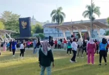 Senam Rutin PNS di Taman Kota Tolitoli.