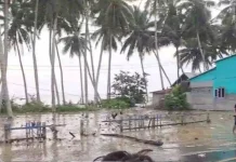 Air Laut Genangi Jalan di Lakea I, Warga Khawatir Ombak Besar