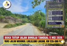 Perbaikan Jalan Trans Sulawesi Tolitoli Terapkan Buka Tutup