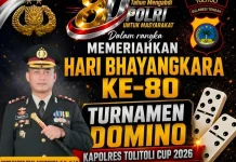 Polres Tolitoli Gelar Turnamen Domino Sambut Hari Bhayangkara