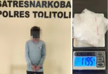 Polisi Amankan Terduga Pengedar Sabu 11,95 Gram di Tolitoli