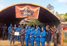 Lanal Tolitoli Salurkan Bantuan untuk Korban Kebakaran Sidoarjo
