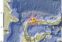 Gempa Magnitudo 4,4 Guncang Timur Laut Tolitoli Pagi Ini