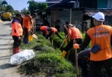 BPBD Parigi Moutong Bersihkan Drainase Cegah Risiko Banjir