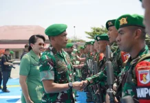 Pangdam Pimpin Penyambutan Satgas Yonif 711/Raksatama