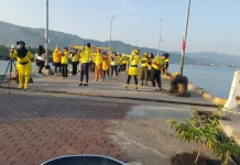 Komunitas Senam Tolitoli Manfaatkan Pelabuhan Haji Hayun