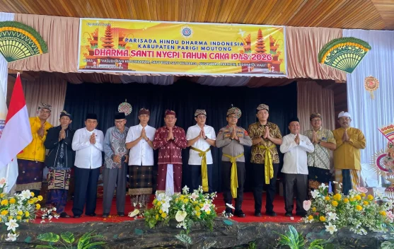 Bupati Parigi Moutong Hadiri Dharma Santi Nyepi 1948, Tegaskan Dukungan bagi Keruk