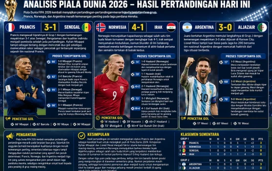 Mbappé dan Messi Bersinar, Prancis-Argentina Menang