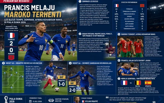 Singkirkan Maroko 2-0, Prancis Melaju ke Semifinal Piala Dunia