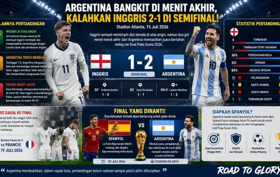 Argentina Bangkit, Taklukkan Inggris dan Melaju ke Final