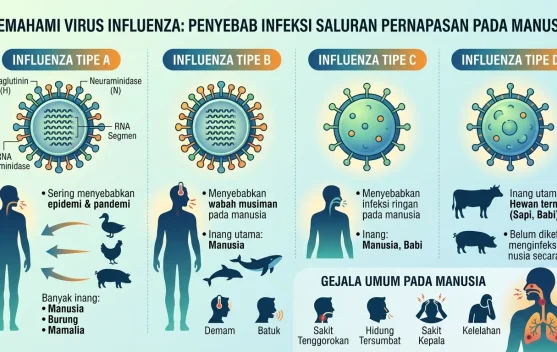 Mengenal Empat Jenis Influenza, dari Tipe A hingga D