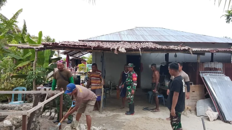 Satgas TMMD Ke-127 Cor Tiang Cakar Ayam di Sasaran Pertama