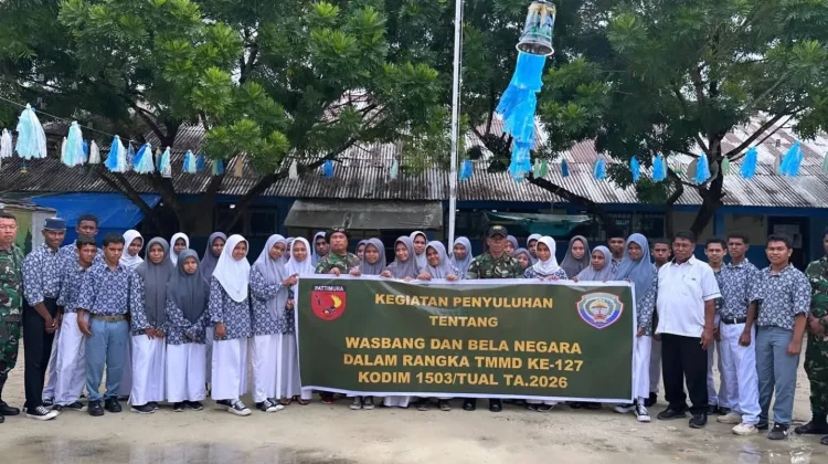 Penyuluhan Wasbang dan Bela Negara oleh Satgas TMMD Ke-127 Kodim 1503/Tual