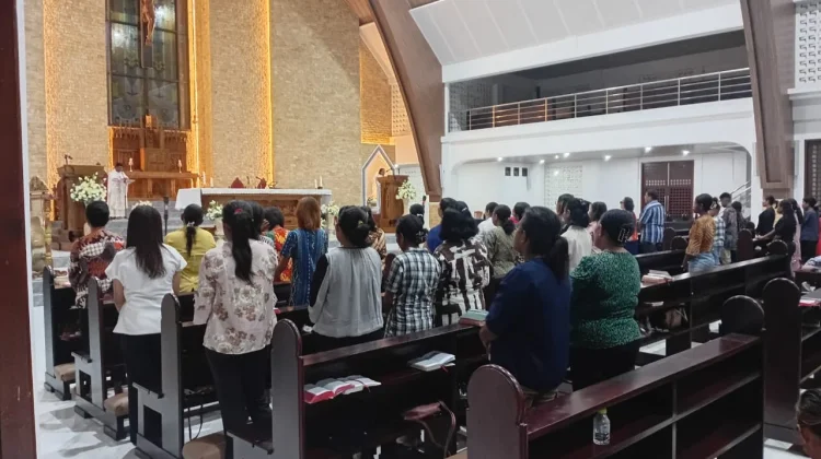 Umat Stasi ST.Yosep Dobo Gelar Misa Ekaristi Memperingati Hari Raya Kabar Sukacita