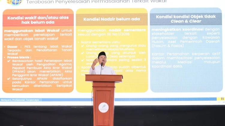 Menteri ATR/BPN, Ajak Warga Sertipikatkan Tanah Wakaf untuk Lindungi Aset Umat