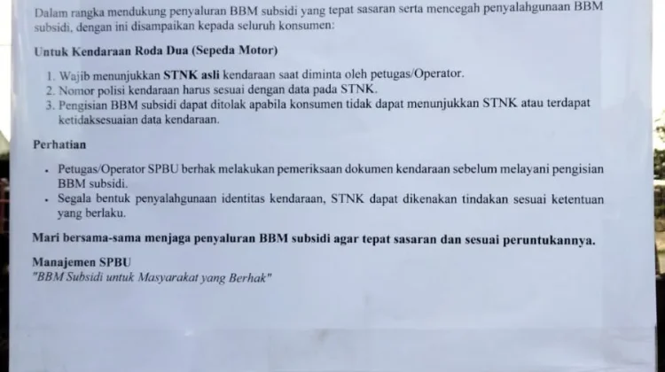 SPBU Kota Tual Himbau Masyarakat Gunakan STNK Pembelian BBM Subsidi