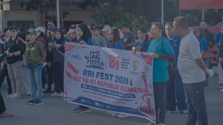 Meriahkan HUT RI dan RRI Fest 2026, Pemda Malra dan RRI Tual Senam Bersama dan Bhaksos