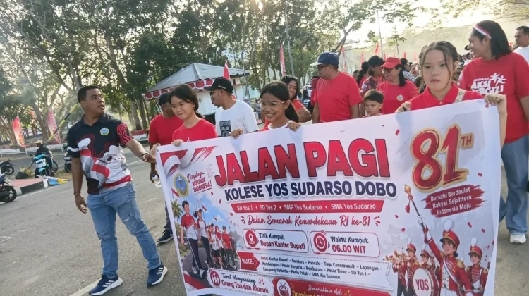 Kolese Yos Sudarso Dobo Gelar Jalan Santai Sambut HUT ke-81 Kemerdekaan RI