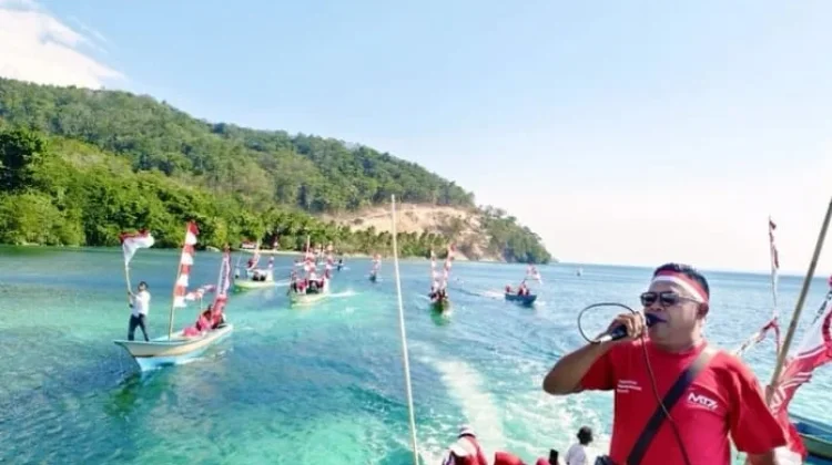 Kirab Laut Meriahkan Hari Kemerdekaan, Sampan dan Speedboat Dihiasi Merah Putih