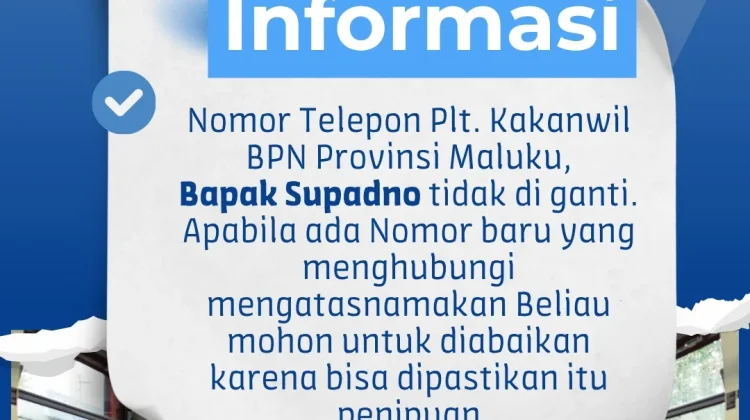 Waspada Penipuan! Catut Nama Bapak Supadno, Masyarakat Diminta Abaikan Nomor Whats