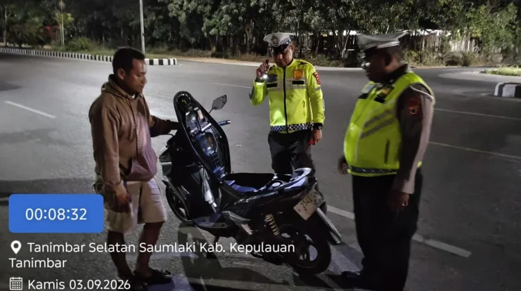 Sat Lantas Polres Kepulauan Tanimbar Intensifkan Patroli Blue Light