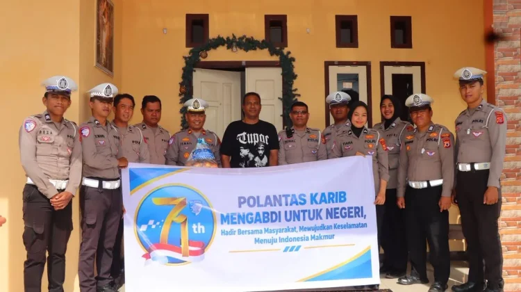 HUT Ke-71, Satlantas Tual Gelar Anjangsana dan Bakti Sosial