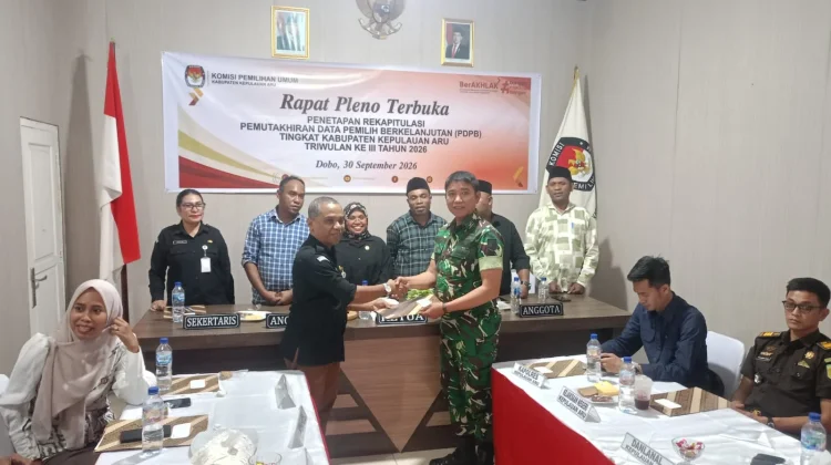 KPU Aru Tetapkan Rekapitulasi PDPB Triwulan III 2026