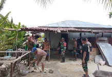 Satgas TMMD Ke-127 Cor Tiang Cakar Ayam di Sasaran Pertama