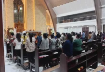 Umat Stasi ST.Yosep Dobo Gelar Misa Ekaristi Memperingati Hari Raya Kabar Sukacita