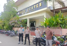 Personil Polres Tual Amankan Ibadah Minggu  Paskah Gereja-gereja di Kota Tual