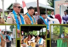 Ustat Mukhlis Rahayaan Pimpin Doa pada Peresmian Pustu Kesehatan di Desa Wirin